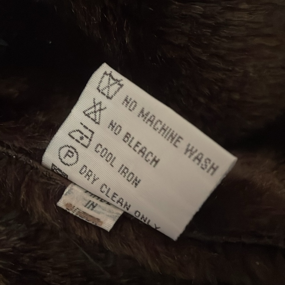 Pristine USA faux fur lined Suede Sherpa brown jacket size L - Picture 12 of 13